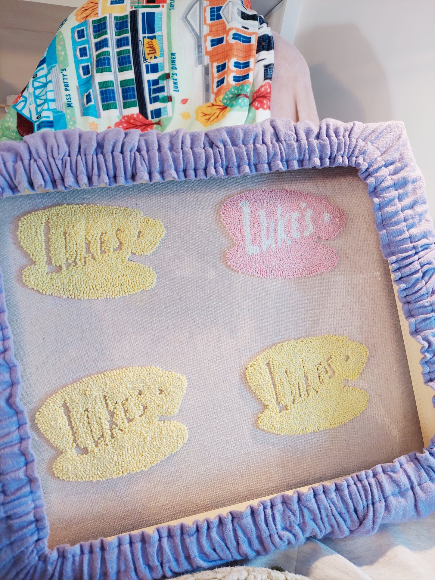 Luke's Punch Needle Mug Rug