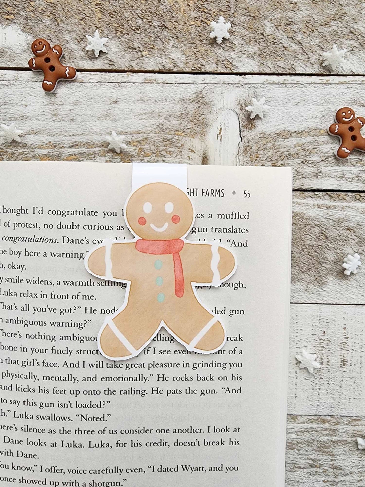 Gingerbread Cookie Magnetic Bookmark