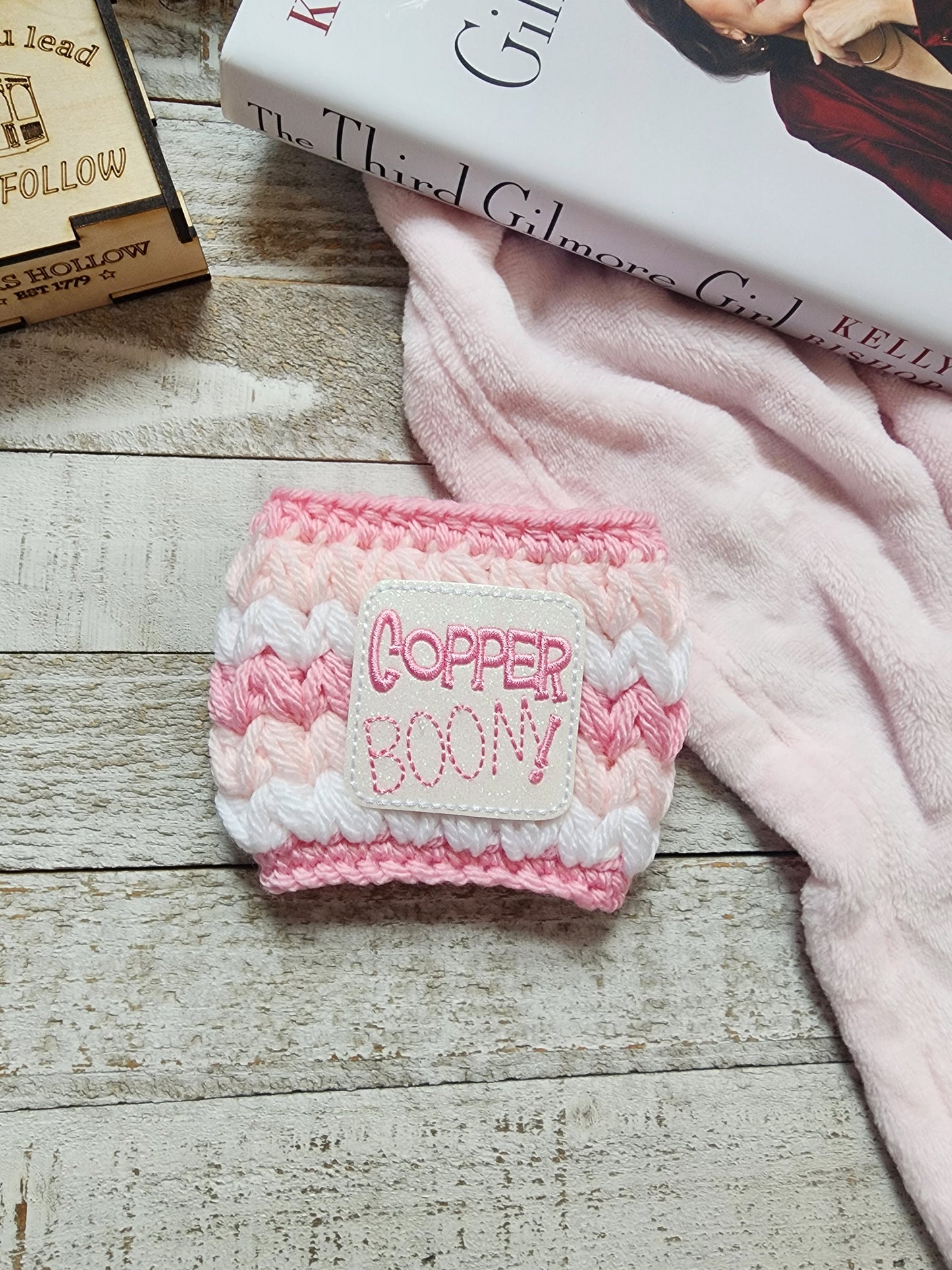Pink Copper Boom Hot Coffee Cozy