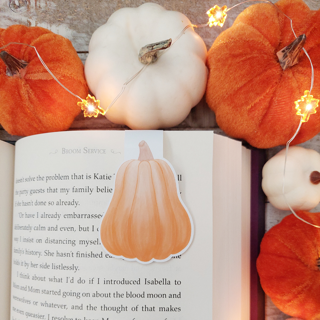 Burnt Orange Pumpkin Magnetic Bookmark