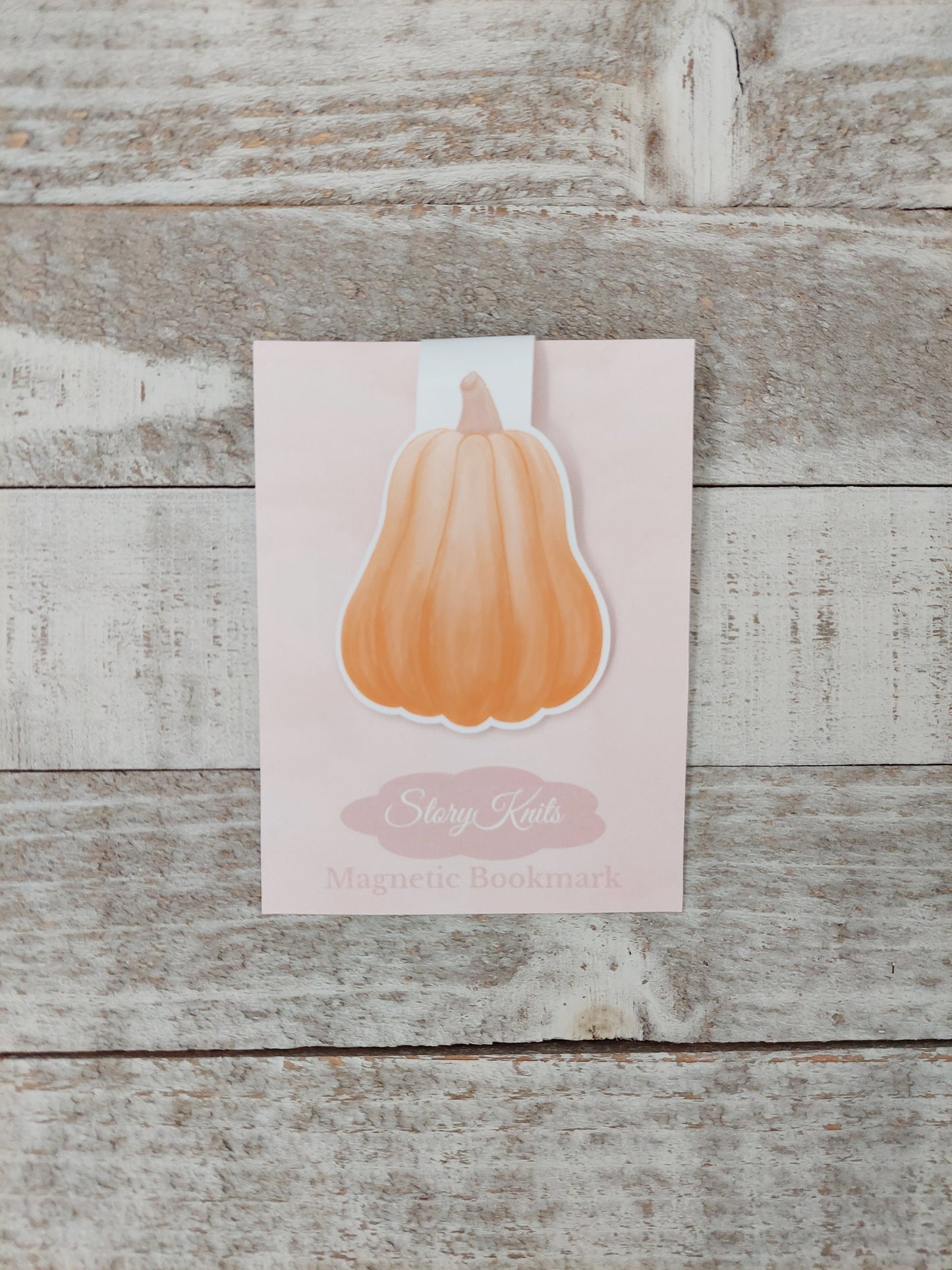 Burnt Orange Pumpkin Magnetic Bookmark