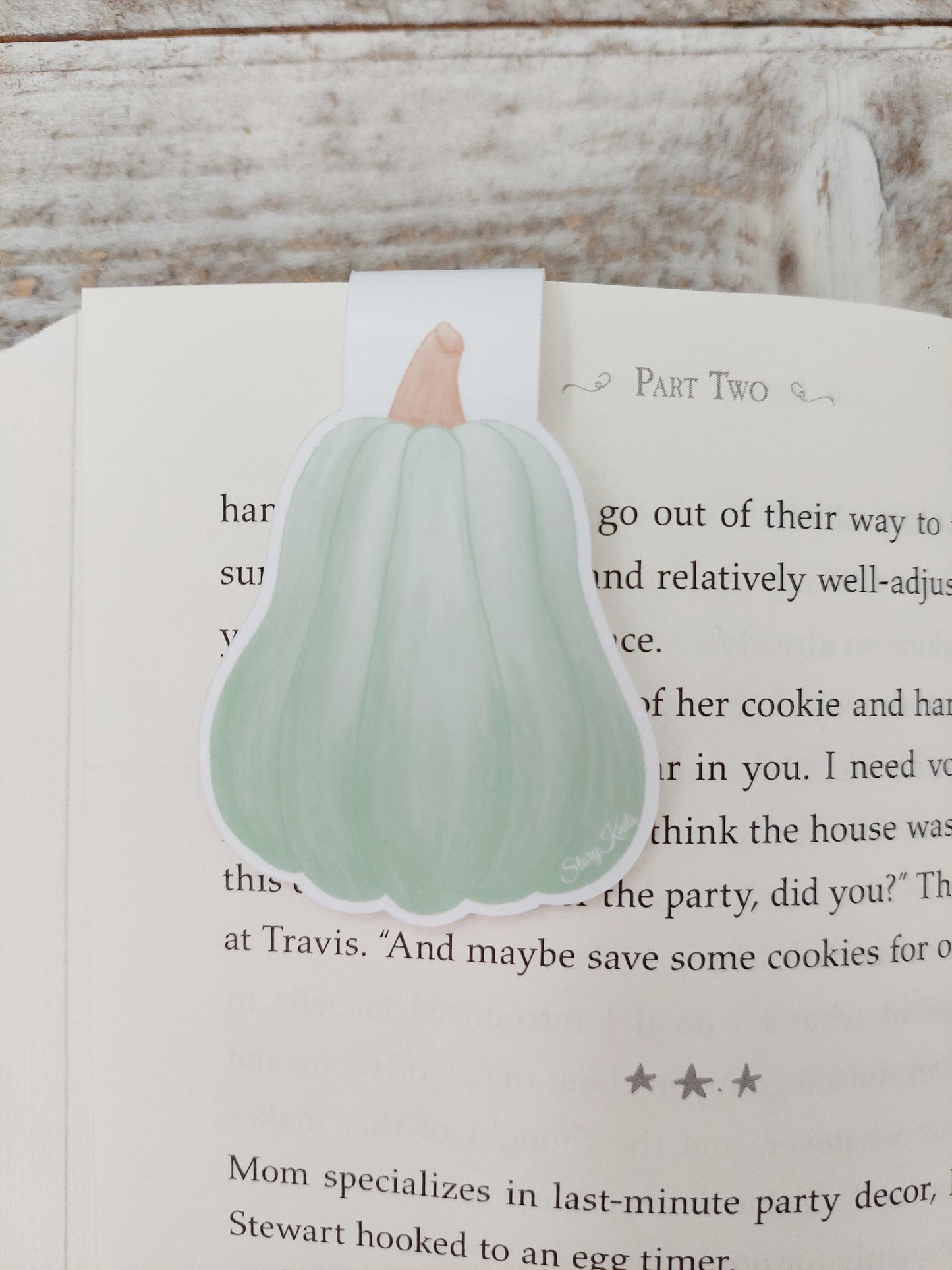 Green Pumpkin Magnetic Bookmark