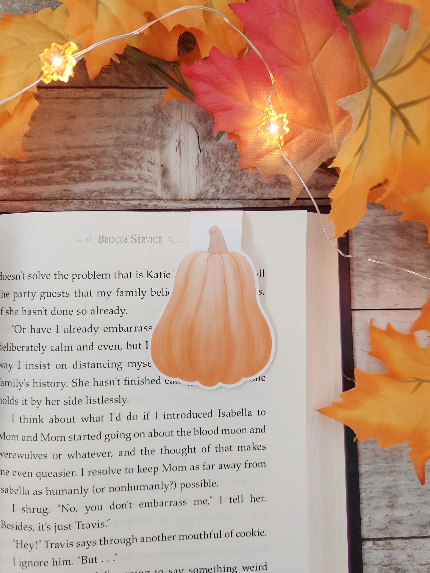 Burnt Orange Pumpkin Magnetic Bookmark