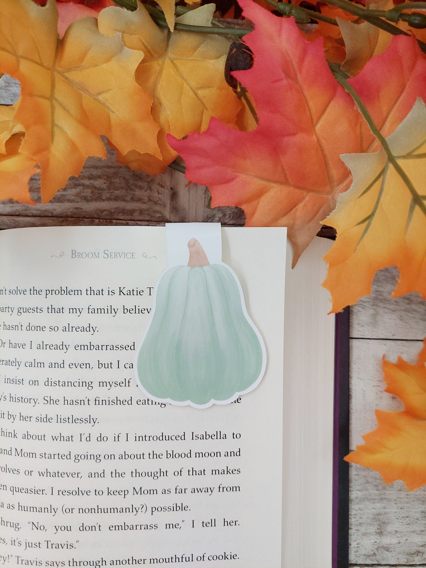 Green Pumpkin Magnetic Bookmark