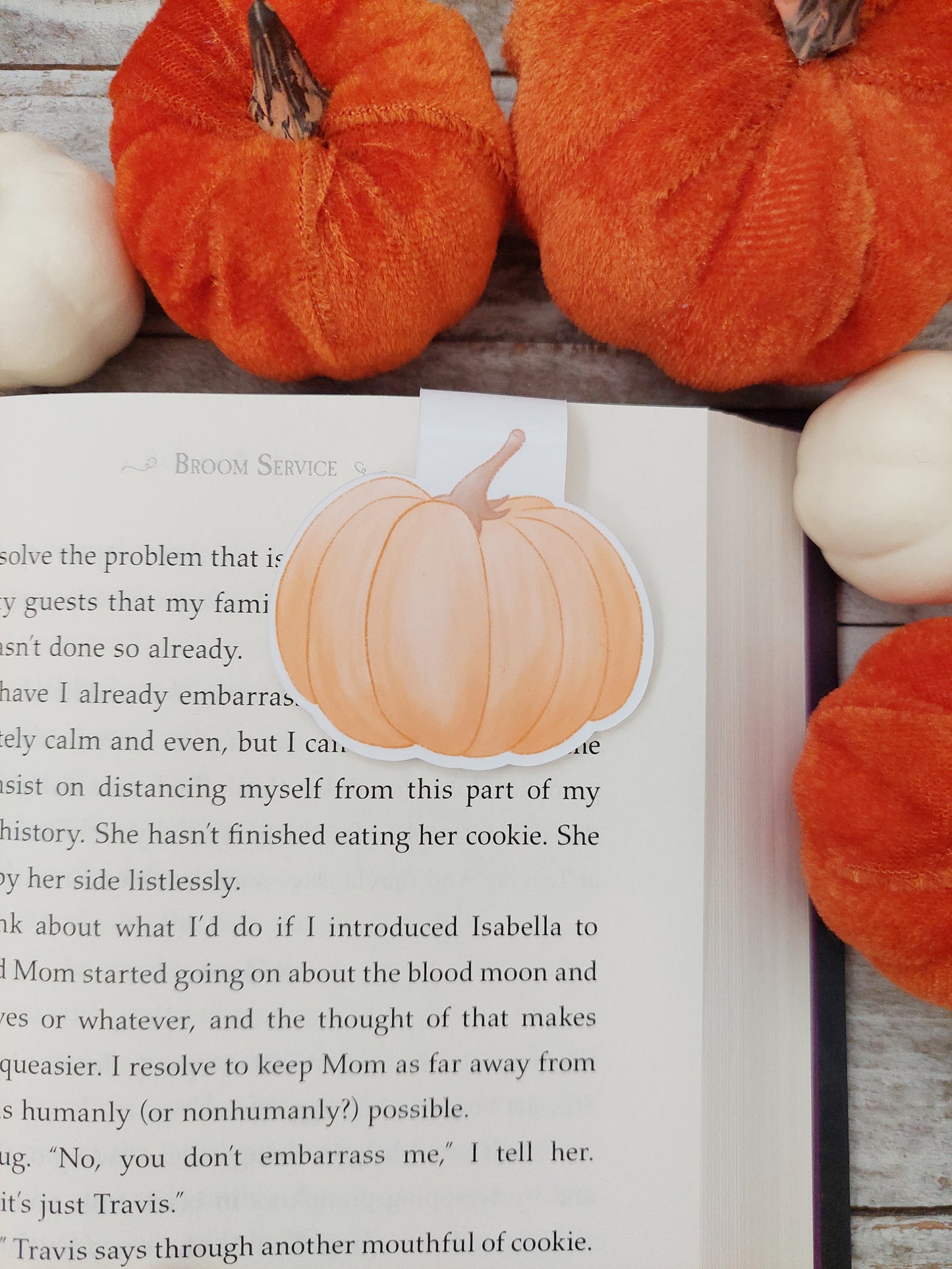 Orange Pumpkin Magnetic Bookmark