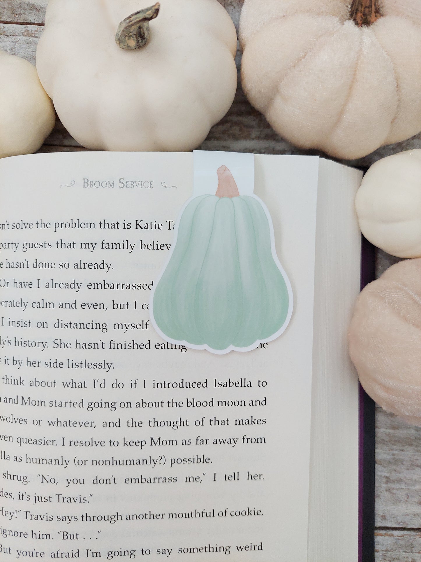Green Pumpkin Magnetic Bookmark