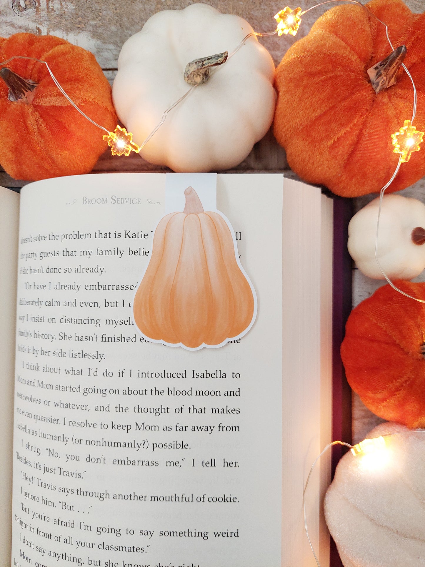 Burnt Orange Pumpkin Magnetic Bookmark