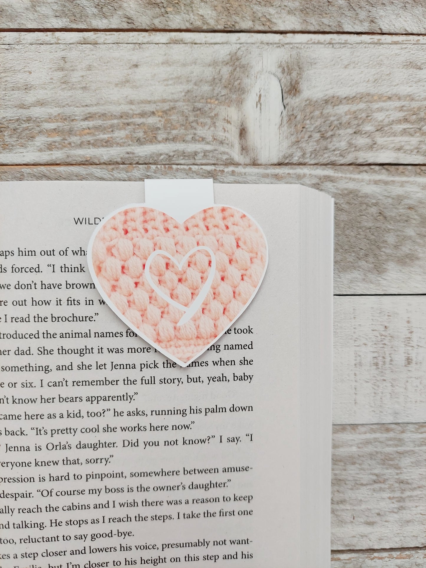 Peach Heart Magnetic Bookmark