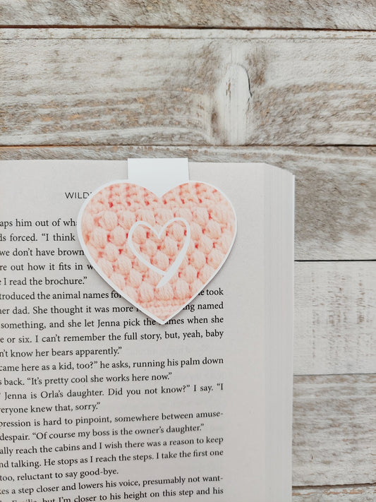 Peach Heart Magnetic Bookmark