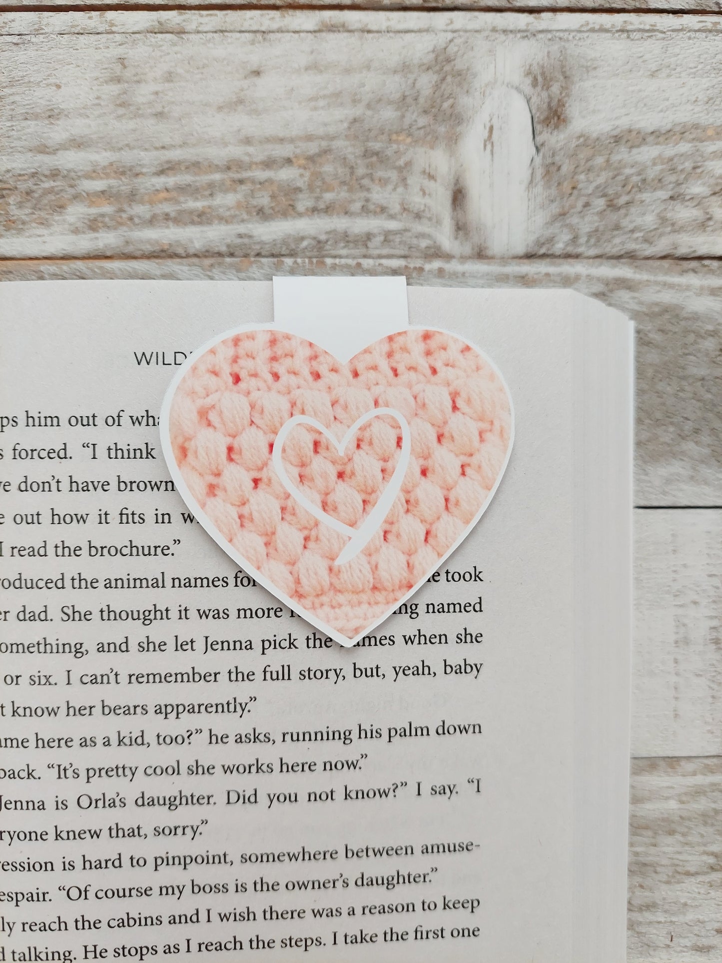 Peach Heart Magnetic Bookmark