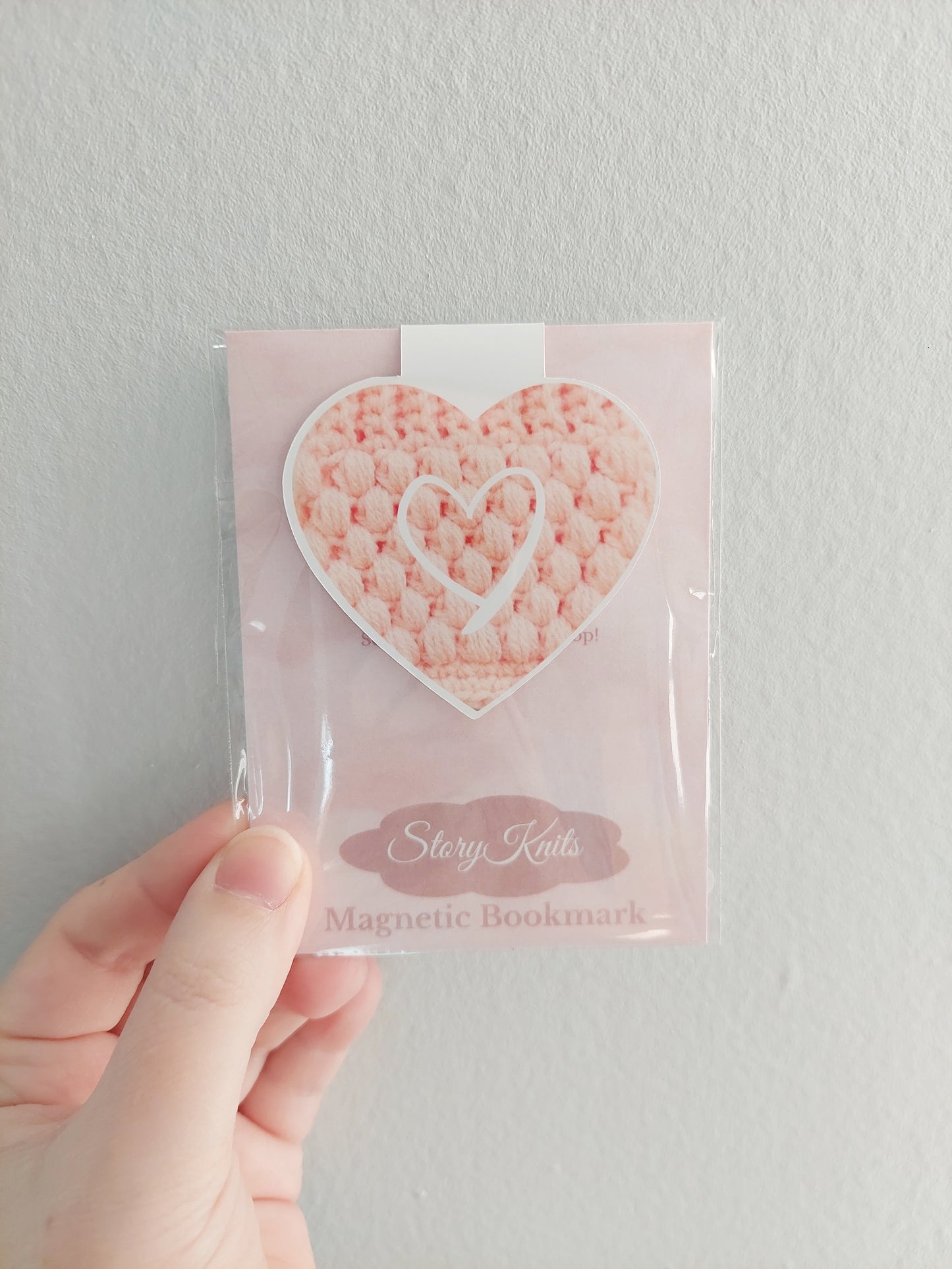 Peach Heart Magnetic Bookmark