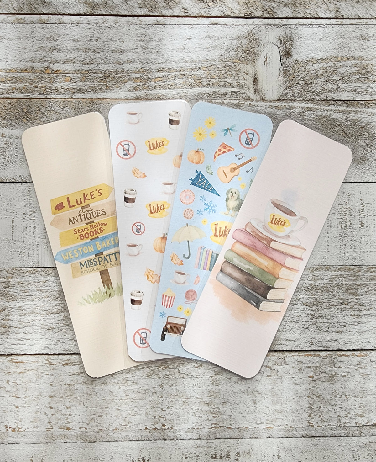 Watercolor Gilmore Girls Bookmarks (set of 4)