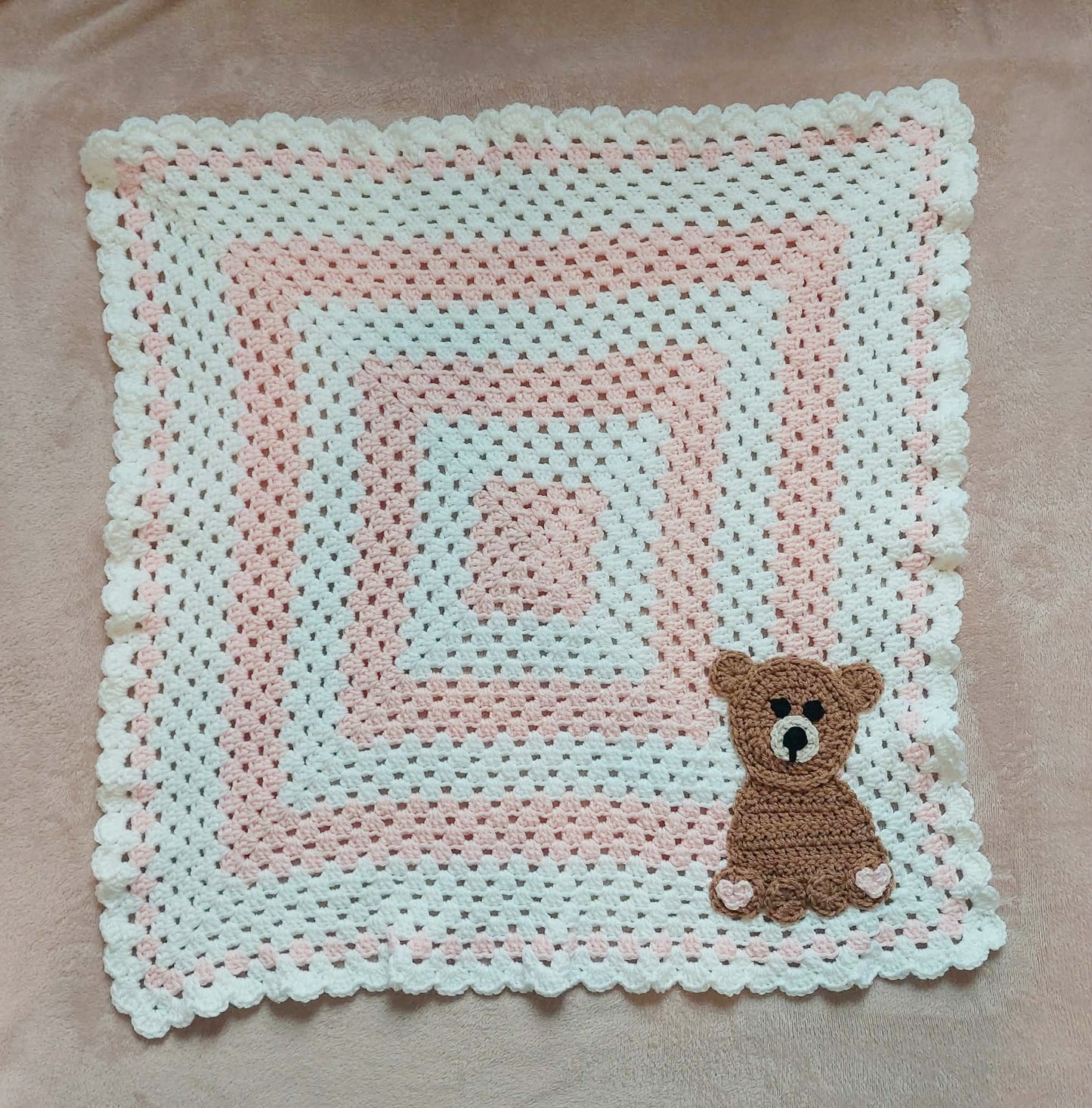 Teddy Bear Square Baby Blanket
