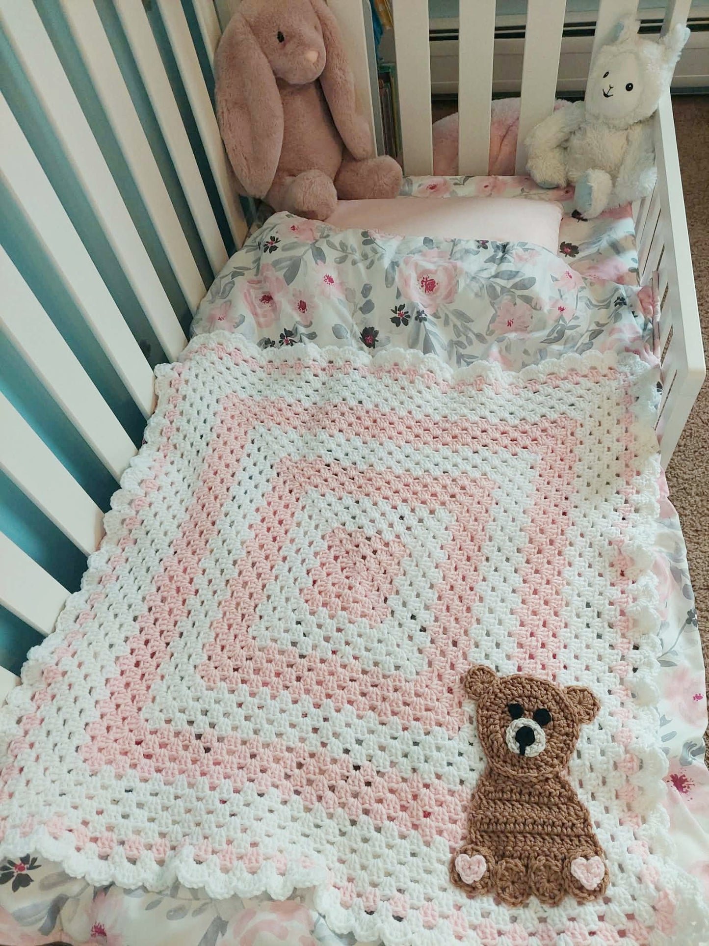 Teddy Bear Square Baby Blanket