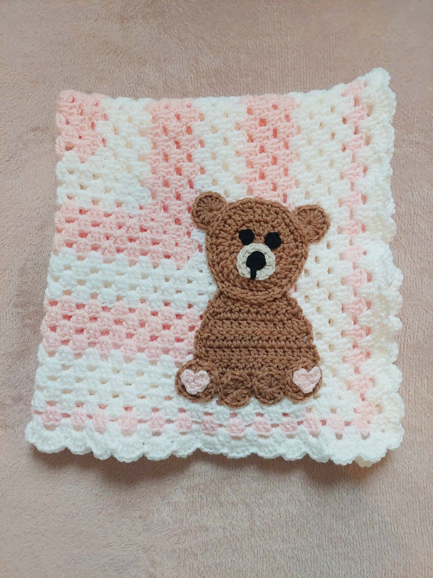 Teddy Bear Square Baby Blanket