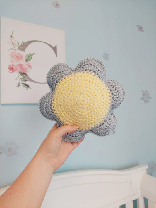Blue Daisy Pillow