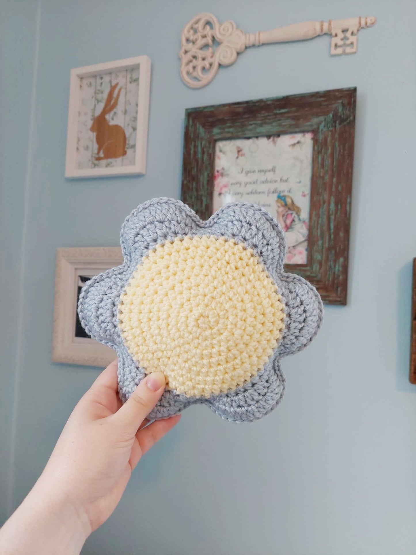 Blue Daisy Pillow