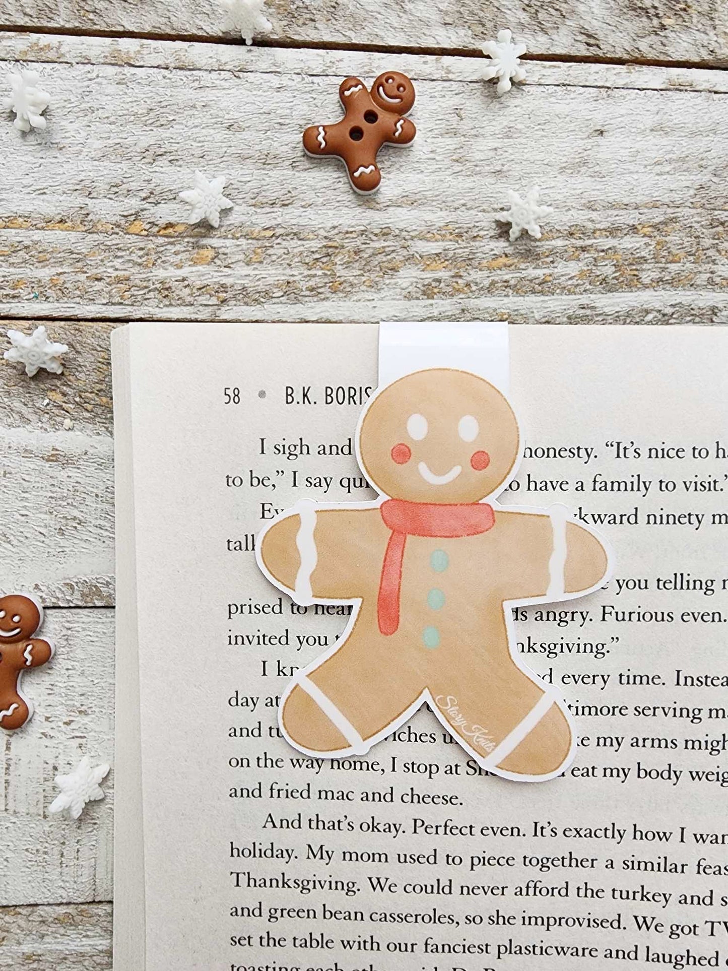 Gingerbread Cookie Magnetic Bookmark