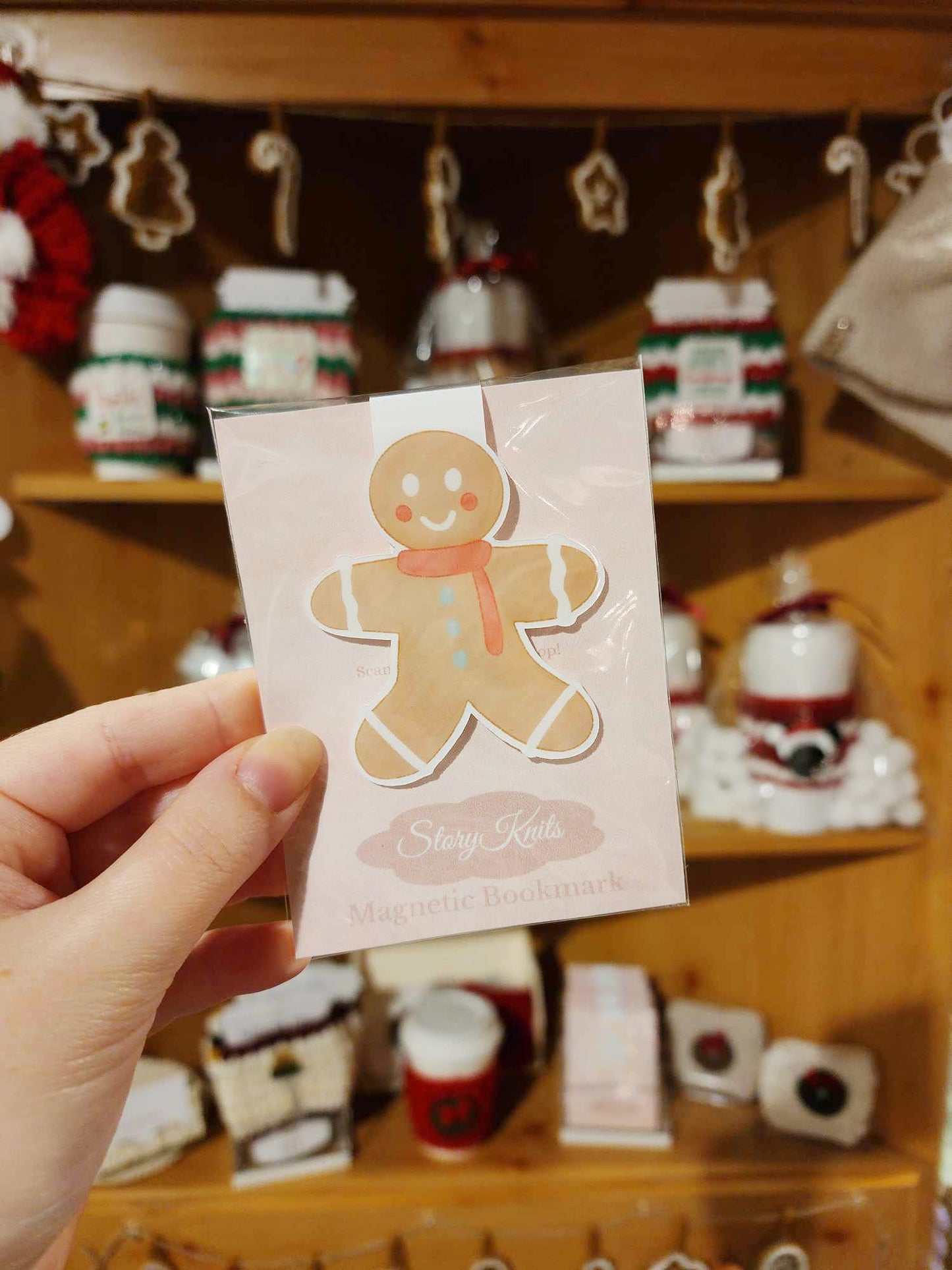 Gingerbread Cookie Magnetic Bookmark