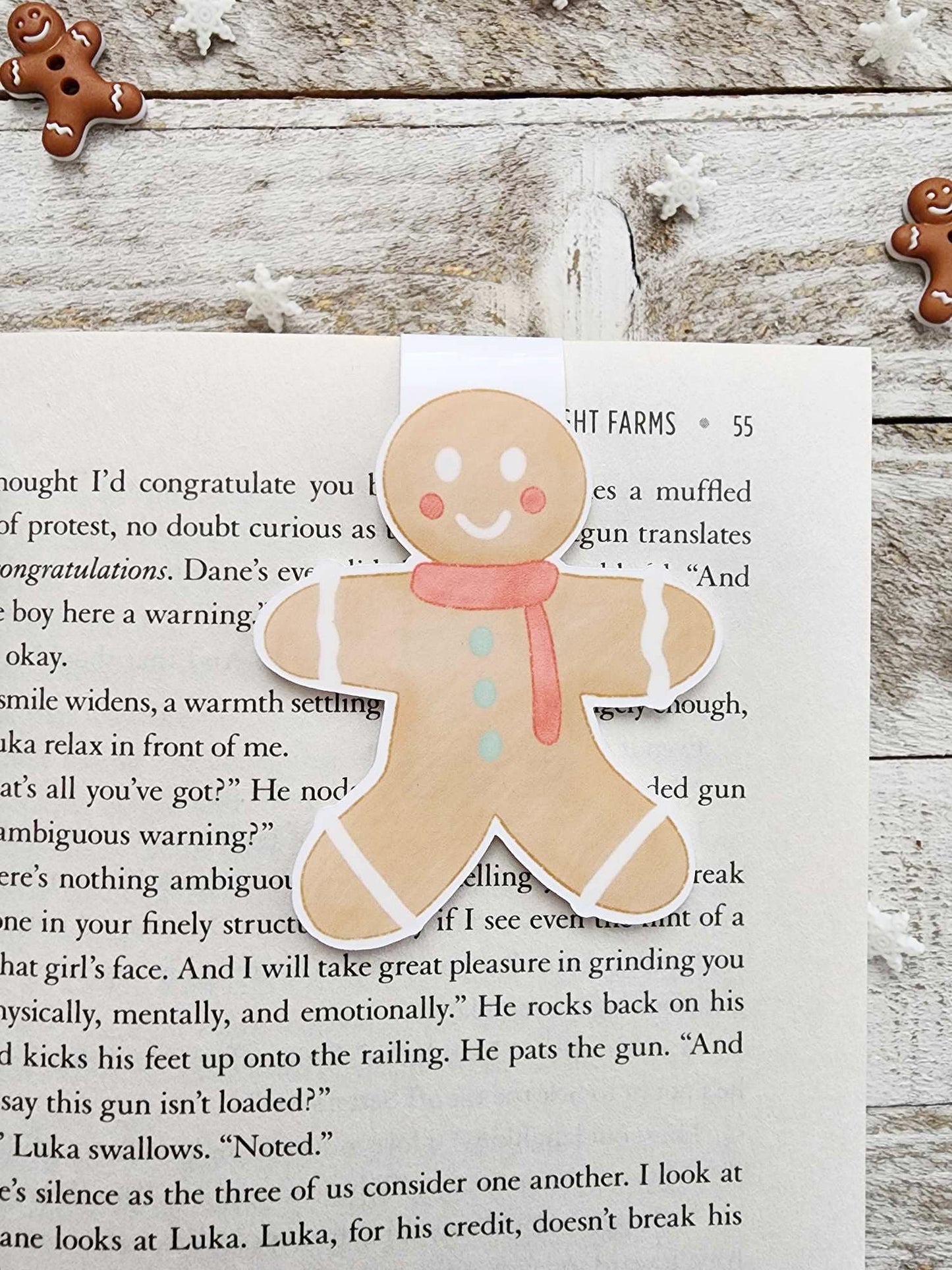 Gingerbread Cookie Magnetic Bookmark