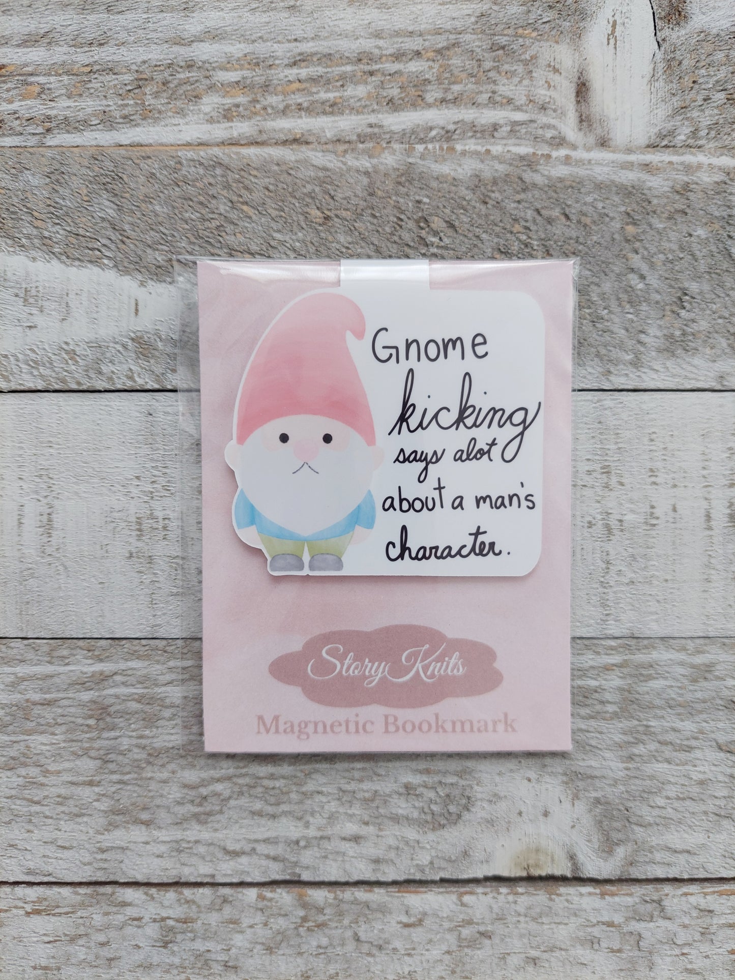 Gnome Kicking Magnetic Bookmark