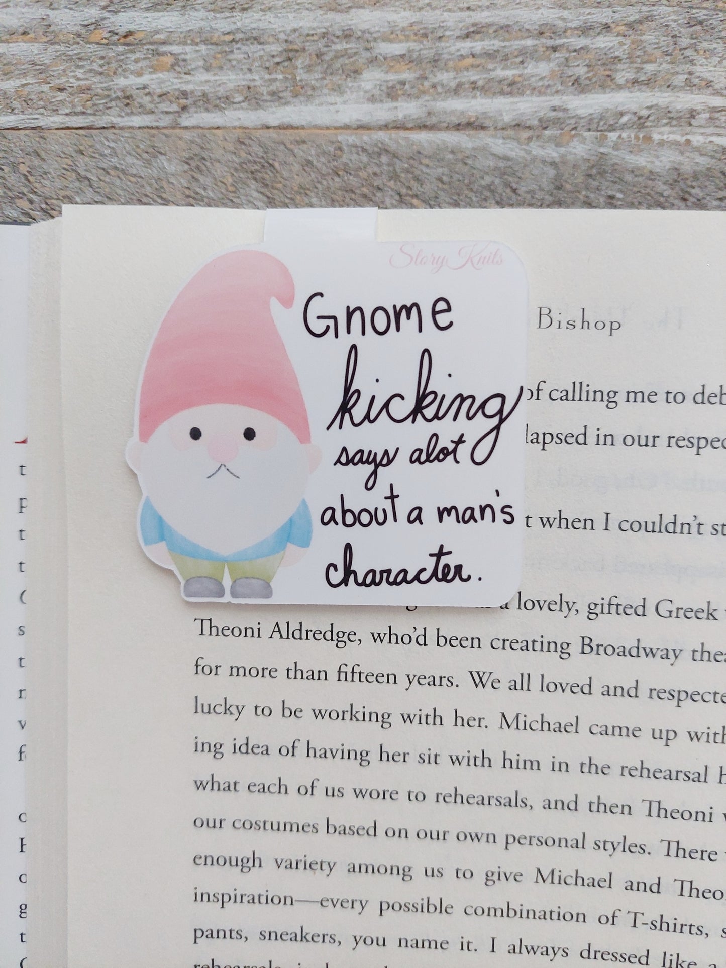 Gnome Kicking Magnetic Bookmark