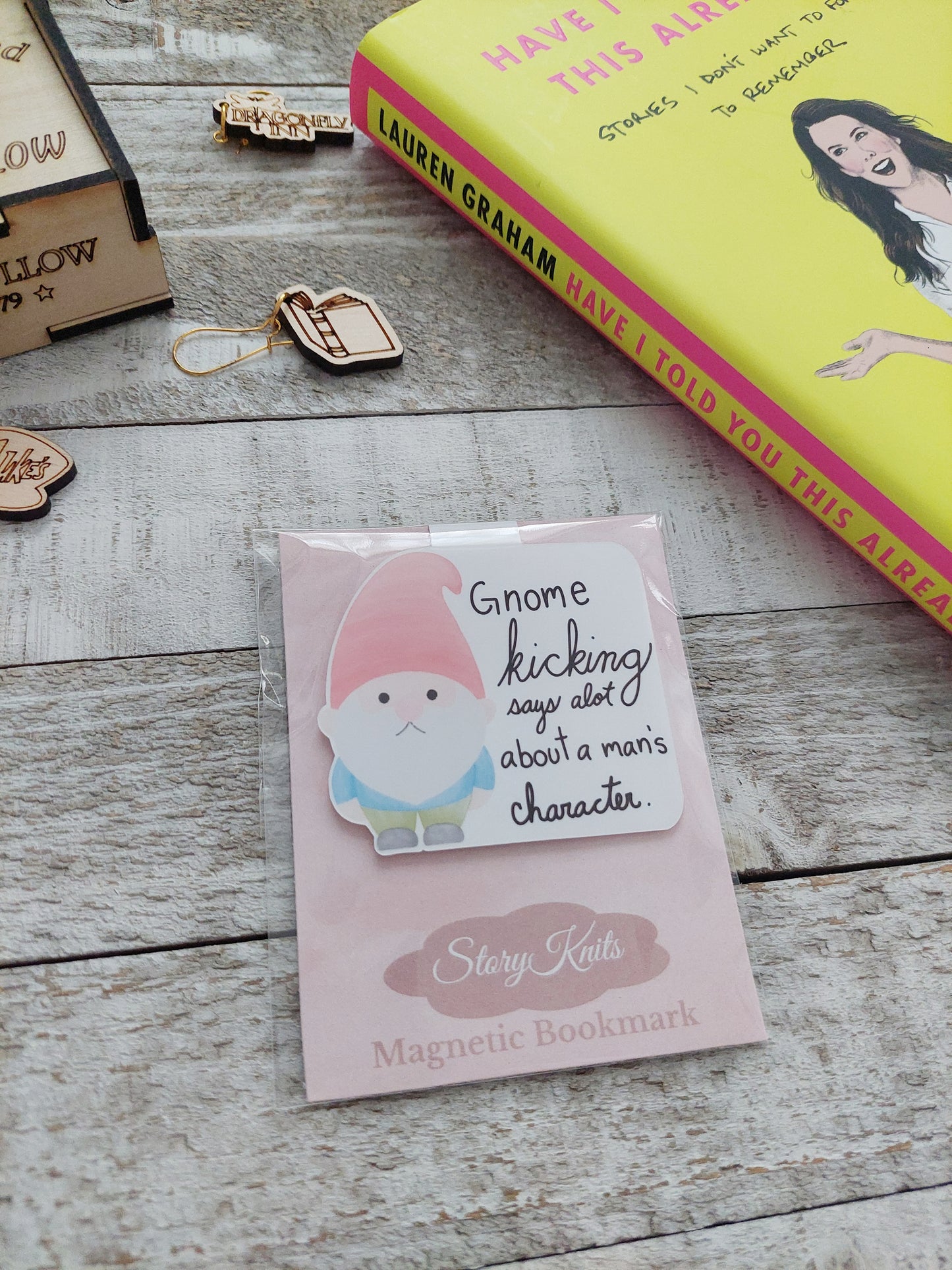 Gnome Kicking Magnetic Bookmark