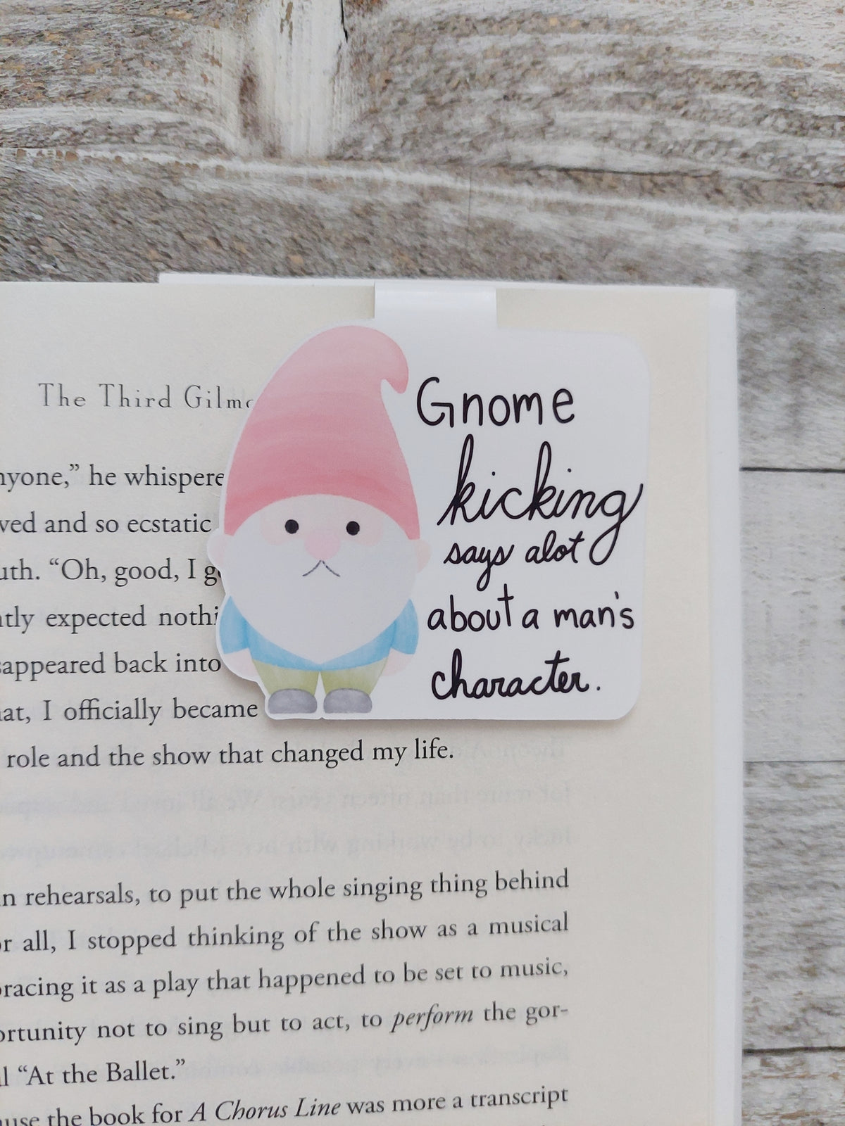 Gnome Kicking Magnetic Bookmark