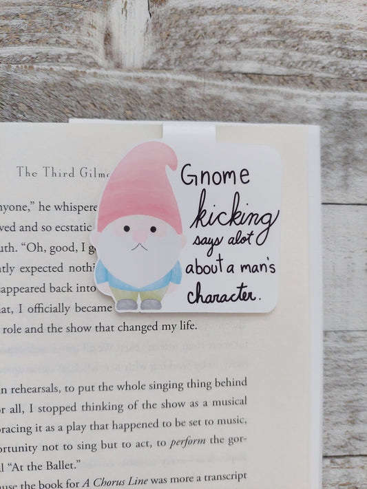 Gnome Kicking Magnetic Bookmark