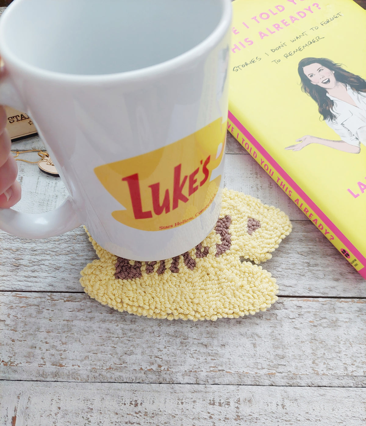 Luke's Punch Needle Mug Rug