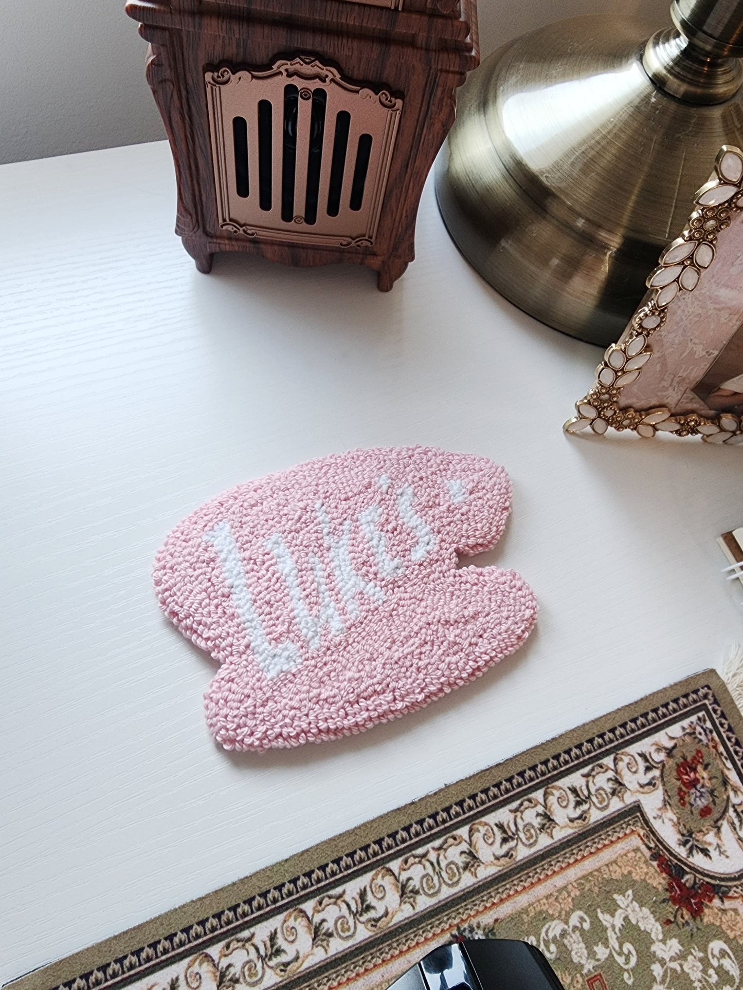 Luke's Punch Needle Mug Rug