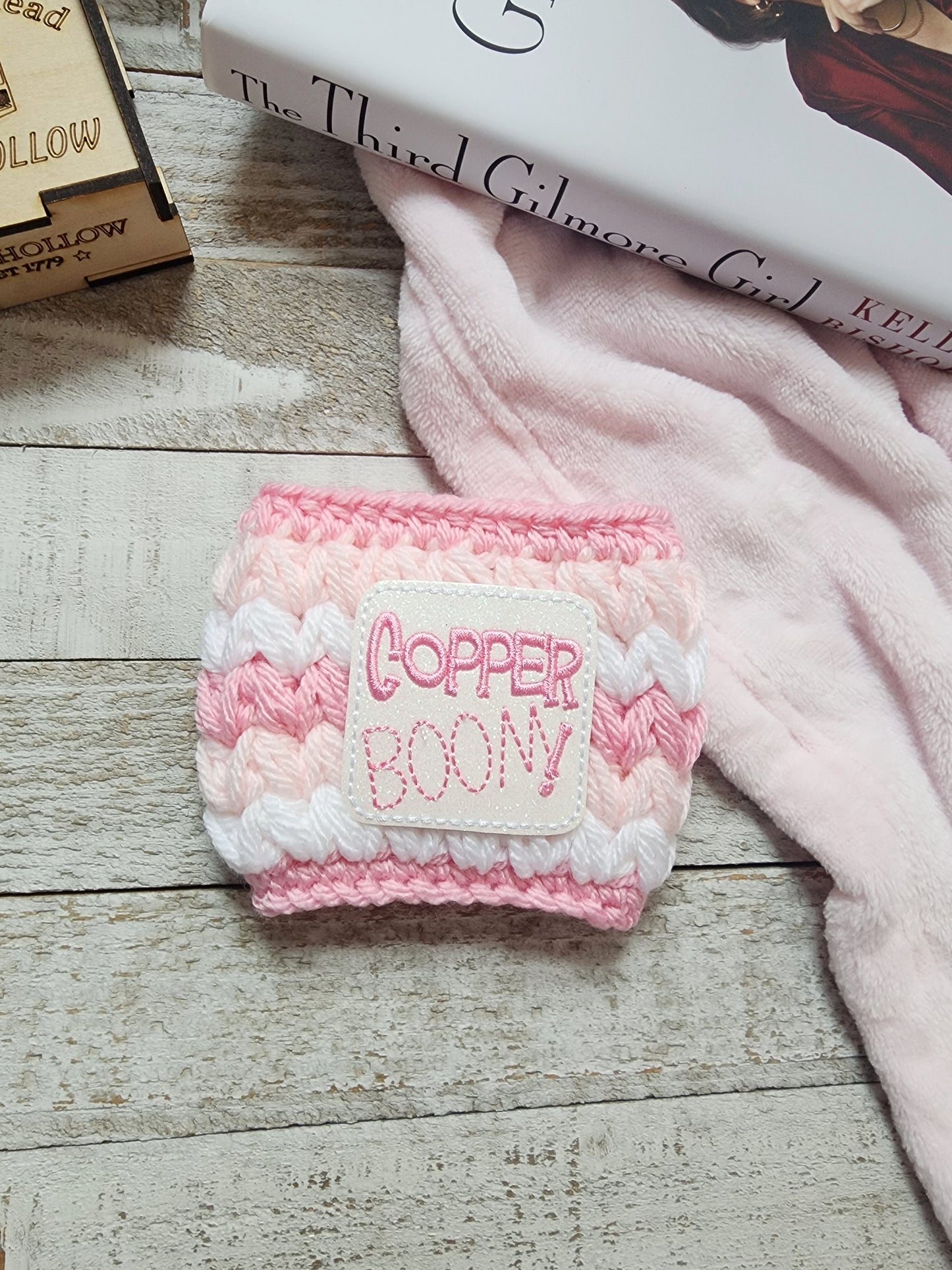 Pink Copper Boom Hot Coffee Cozy