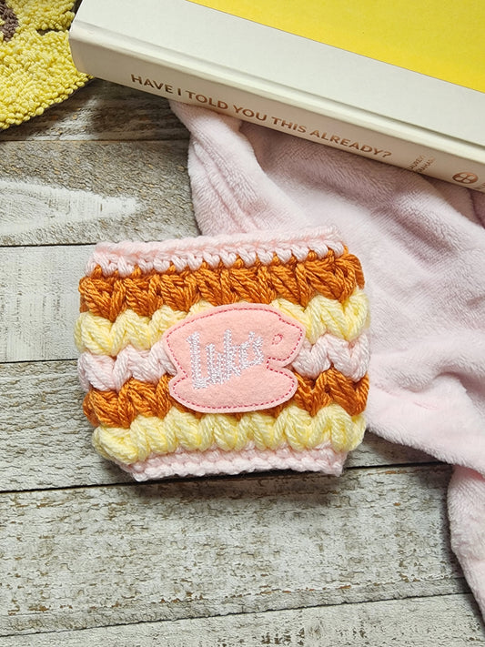Pink & Yellow Luke's Hot Coffee Cozy
