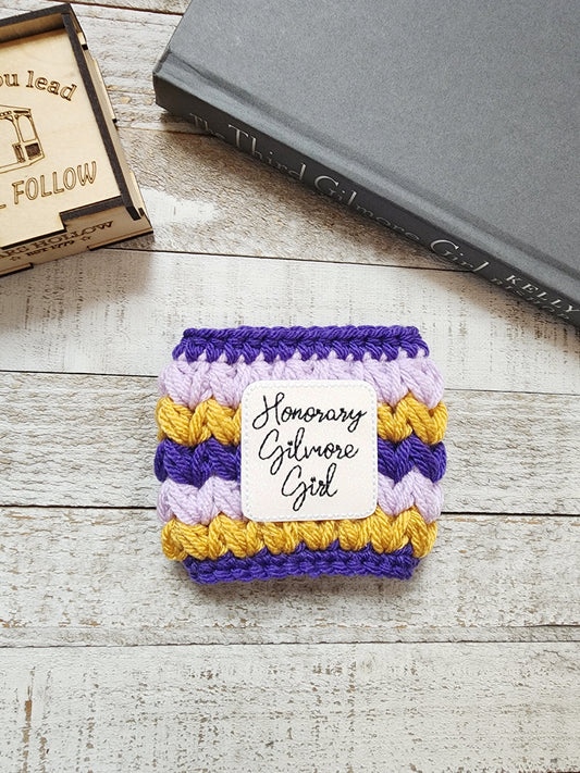 Purple & Yellow Honorary Gilmore Girl Hot Coffee Cozy