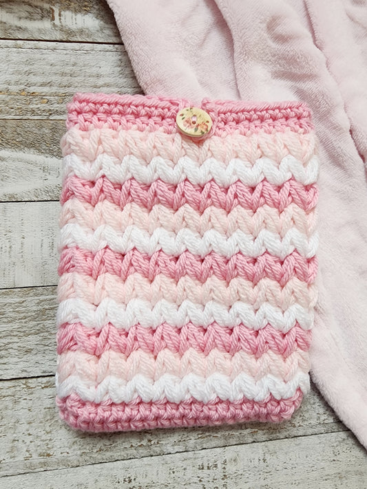 Pink & White Stripes Kindle Sleeve
