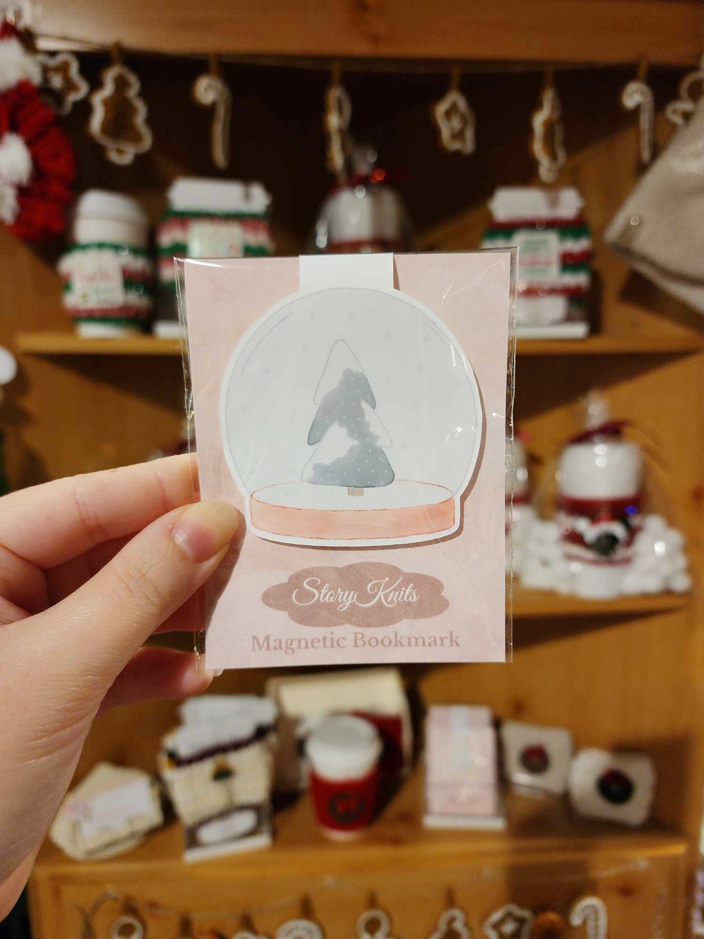 Snow Globe Magnetic Bookmark
