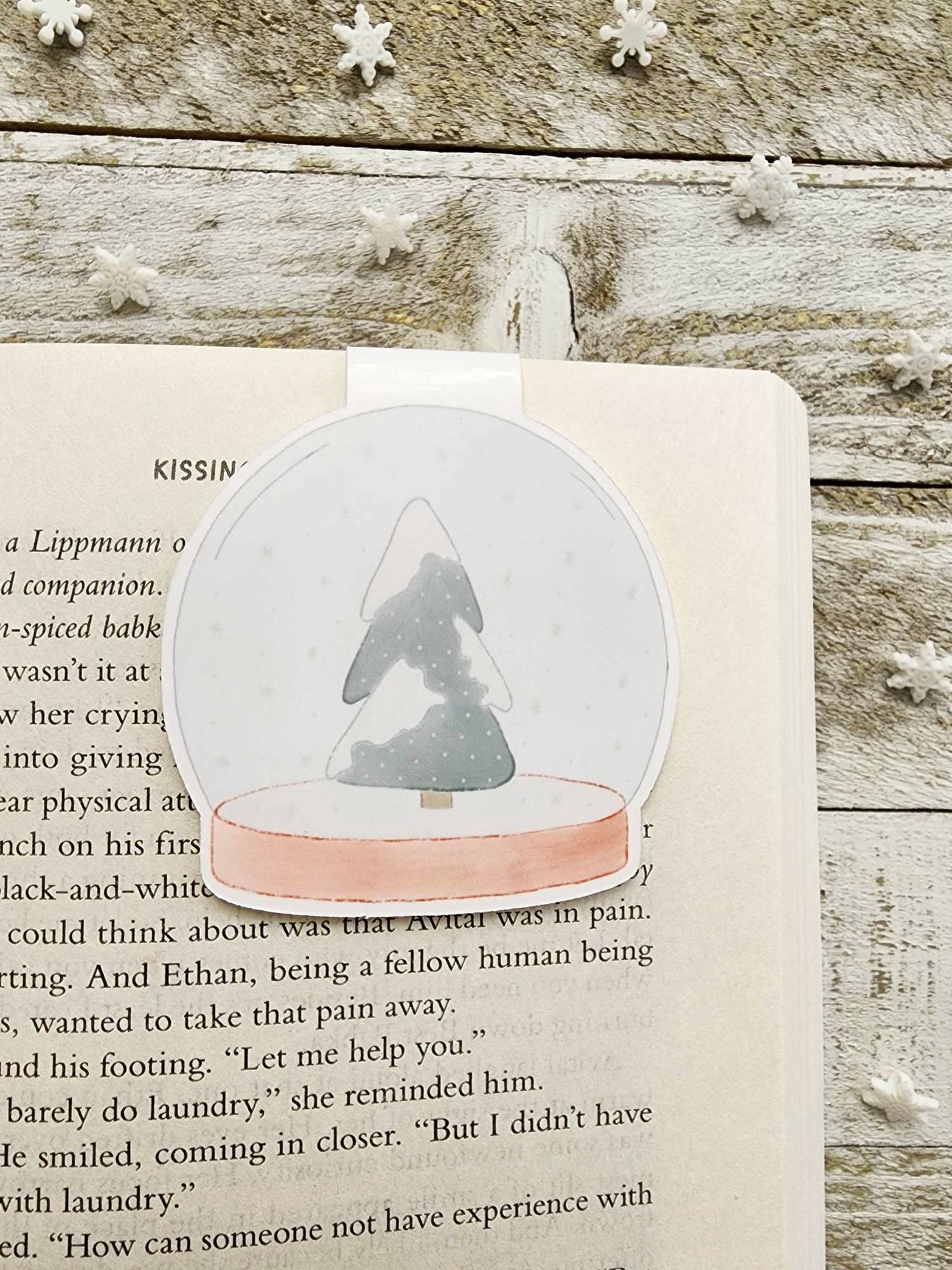 Snow Globe Magnetic Bookmark
