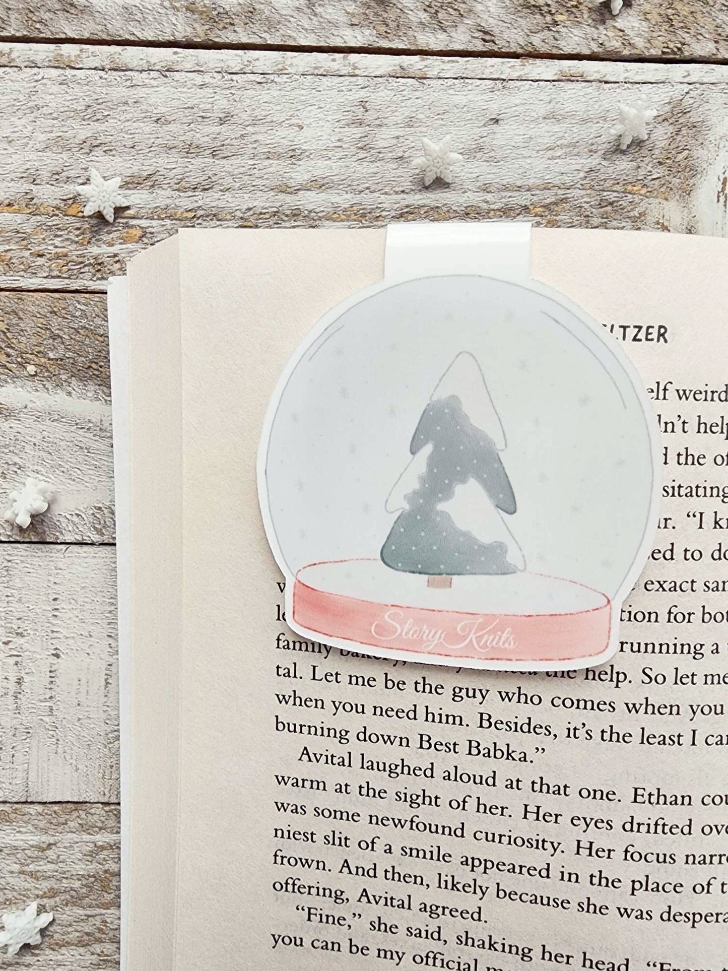 Snow Globe Magnetic Bookmark