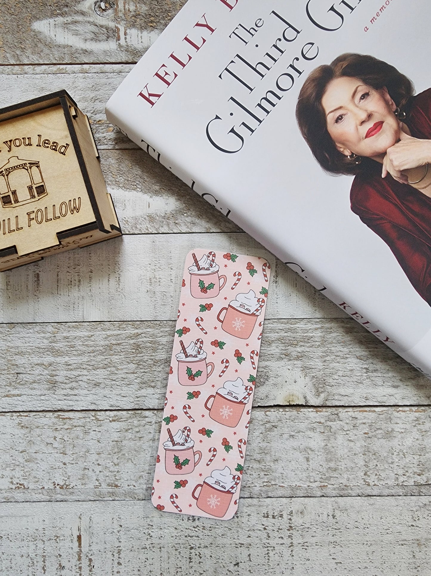 Pink Hot Chocolate and Holly Bookmark